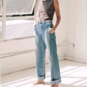 imogene + willie Kate Eames Selvedge Wide Leg Denim Jeans Trousers